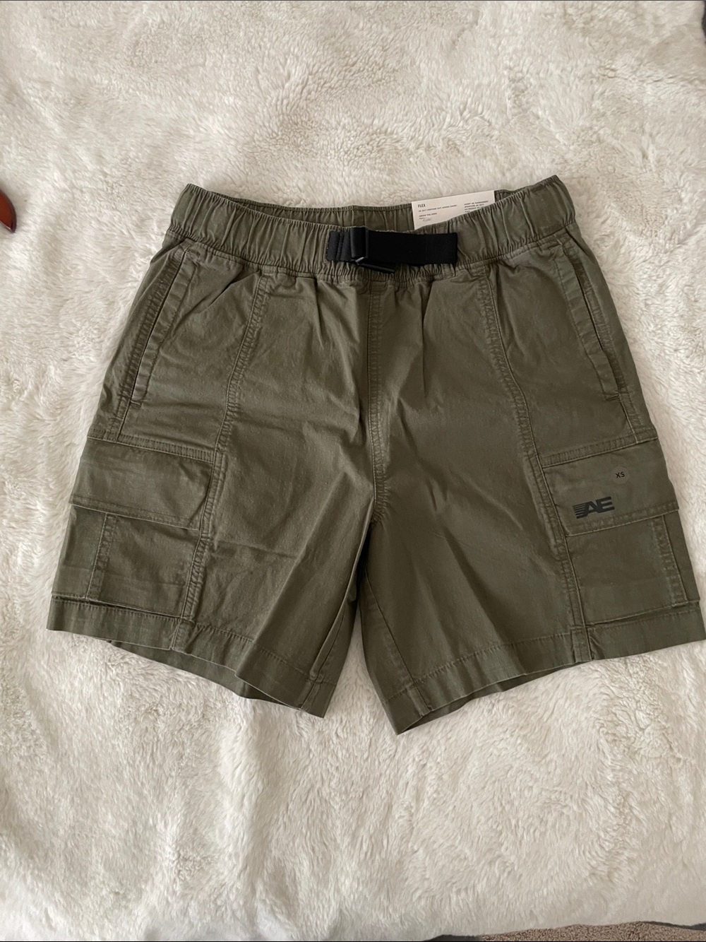 American Eagle Outfitters Olive Green Cargo Shorts with Web Belt